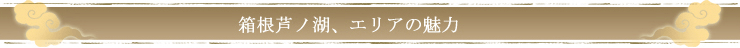 箱根芦ノ湖、エリアの魅力