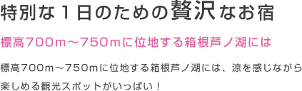 特別な一日のための贅沢なお宿